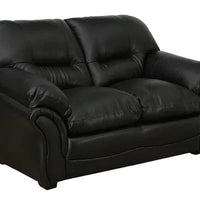 Leatherette 2 Seater Sofa In Black