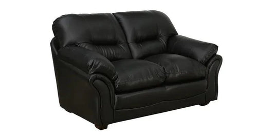 Leatherette 2 Seater Sofa In Black
