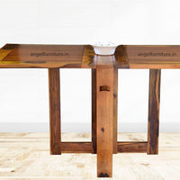 Sheesham Wood foldable dining table in honey finish