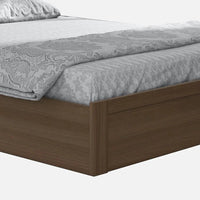 King Size Bed in Brown Finish with Box Storage