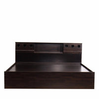 King Size Bed With Box & 1 Bedside Table In Wenge Finish