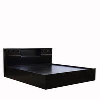 King Size Bed With Box & 1 Bedside Table In Wenge Finish