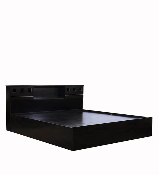 King Size Bed With Box & 1 Bedside Table In Wenge Finish