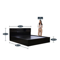 King Size Bed With Box & 1 Bedside Table In Wenge Finish