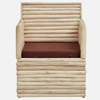Eucalyptus Wood 1 Seater Sofa In Natural Finish