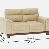 Leather 2 Seater Sofa in Beige Colour