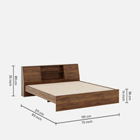 Denz King Size Bed In Columbian Walnut Colour