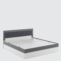Honaya King Size Bed in Frosty White Finish with Box Storage