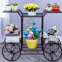 6-Tier Cart Planter Stand | Outdoor Flower Rack