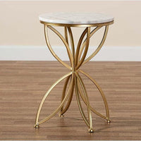 Jett Golden Flower Sofa Side Table