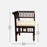 Teak Wood 1 Seater Sofa in Walnut Finish