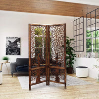 wooden  Handcrafted 2 Panel Brown Wooden Room Partition/Divider