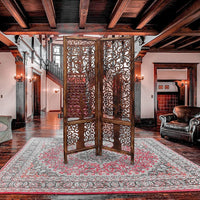 wooden  Handcrafted 2 Panel Brown Wooden Room Partition/Divider