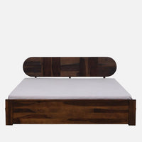 Sheesham Wood King Size Bed With Drawer Storage In Scratch Resistant Teak Finish