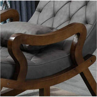 Wooden Rocking Chair with Footrest