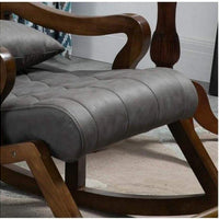 Wooden Rocking Chair with Footrest