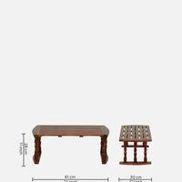 Sheesham Wood Breakfast Table | Laptop Table - Walnut Finish