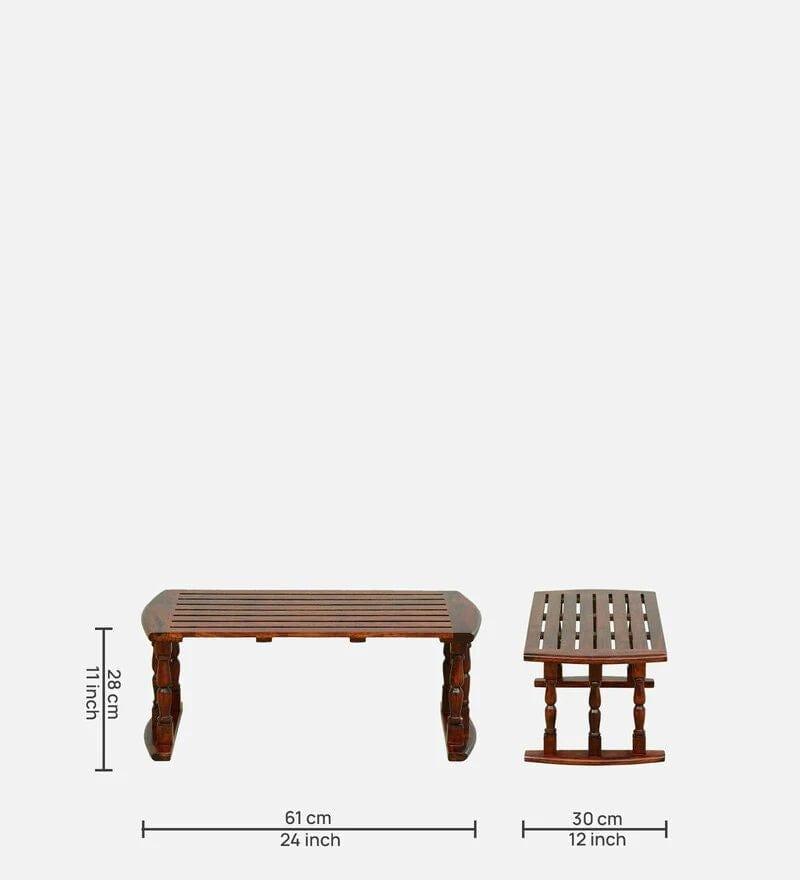 Sheesham Wood Breakfast Table | Laptop Table - Walnut Finish