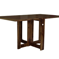 Sheesham Wood foldable dining table in walnut finish