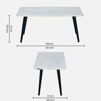 Marble Coffee Table in White Finish