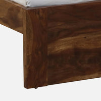 Sheesham Wood King Size Bed In Scratch Resistant Rustic Teak Finish With Box Storage