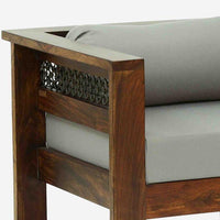 Sheesham Wood 1 Seater Sofa In Provincial Teak Finish