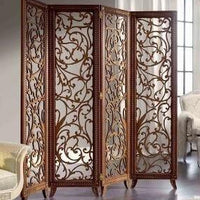 Wooden Partitions - Wood Room Divider Partition for Living Room 4 Panels - Room Separators Screen Panel for Home & Kitchen to be Placed in Zig-Zag