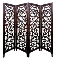 Wooden Partitions - Wood Room Divider Partition for Living Room 4 Panels - Room Separators Screen Panel for Home & Kitchen to be Placed in Zig-Zag