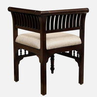 Teak Wood 1 Seater Sofa in Walnut Finish